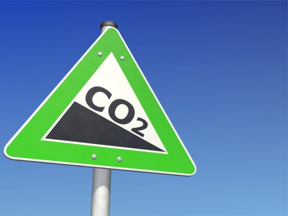 Straßenschild weniger CO2